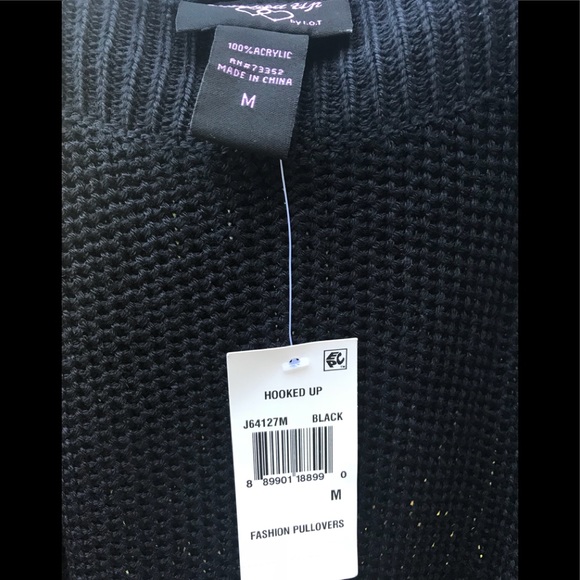HOOKED UP WOMEN’S BLACK FASHION PULLOVERS - Picture 4 of 5